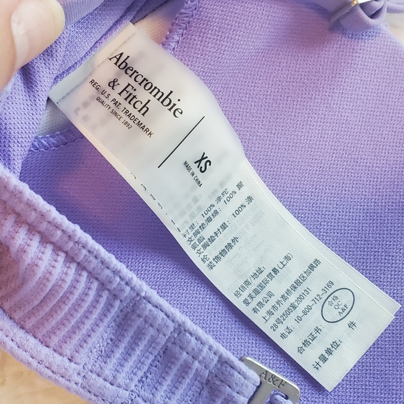 NWoT Abercrombie Lace up ribbed bandeau bikini top - Picture 5 of 7